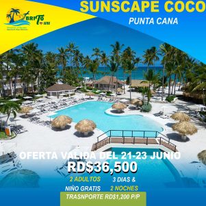 Sunscape Coco Punta Cana – 21 al 23 Junio 2024